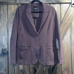 Athleta Venice Textured Semifitted Brown Blazer